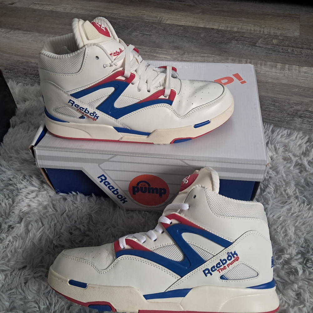 Reebok Kids White and Blue Sneakers